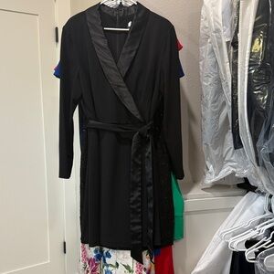 Adrianna Papell Black Long Sleeve Dress Size 16 Formal Wedding Wear